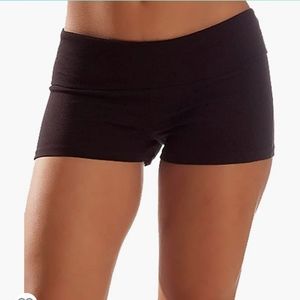 Active Basic Fold Over Yoga Shorts Black, Medium